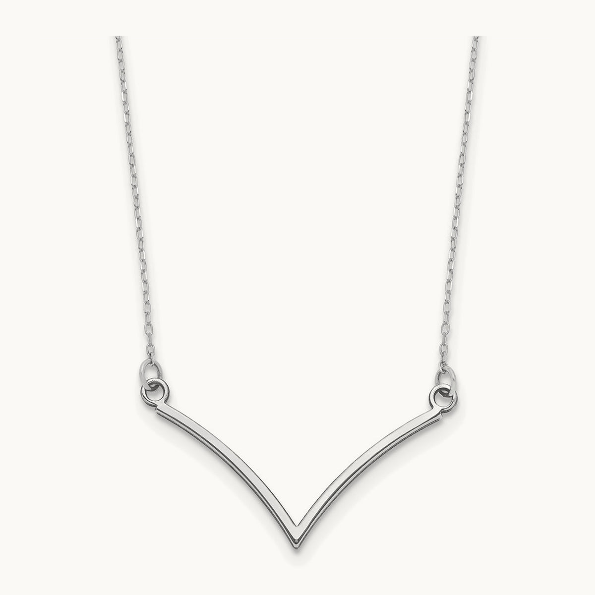 V Necklace — 14K White Gold