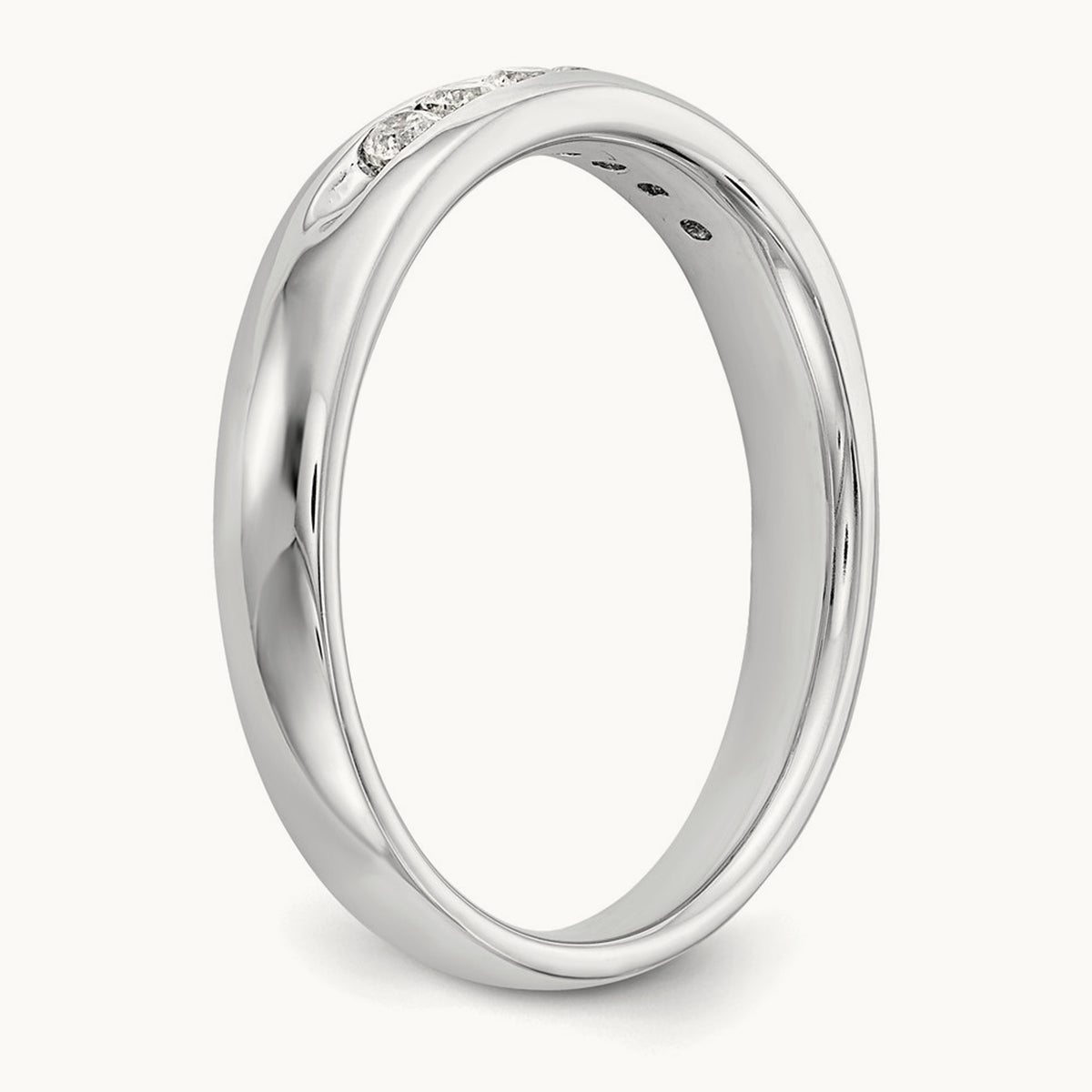 7-Stone Diamond Channel Band, 14K White Gold
