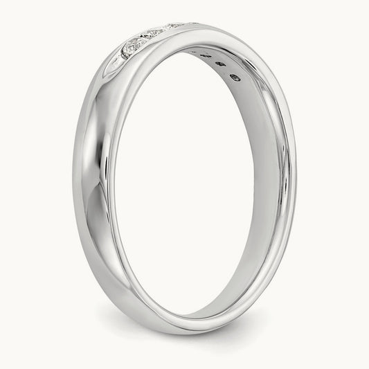7-Stone Diamond Channel Band, 14K White Gold
