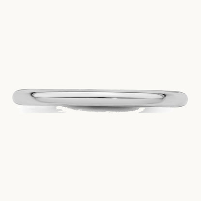 Sterling Silver Rhodium-plated 2mm Comfort Fit Band
