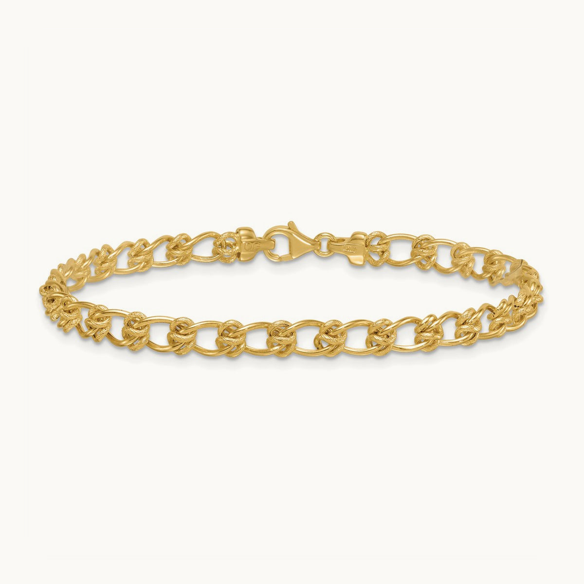 Polished Fancy Link 7.5 Inch Bracelet, 5.0mm, 14K