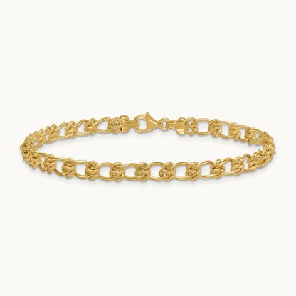 Polished Fancy Link 7.5 Inch Bracelet, 5.0mm, 14K