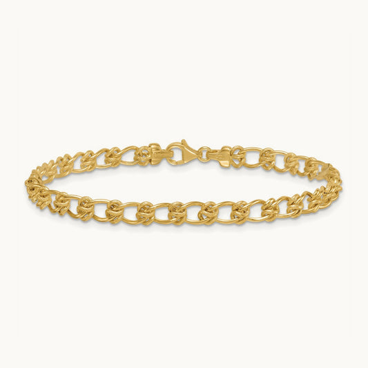 Polished Fancy Link 7.5 Inch Bracelet, 5.0mm, 14K