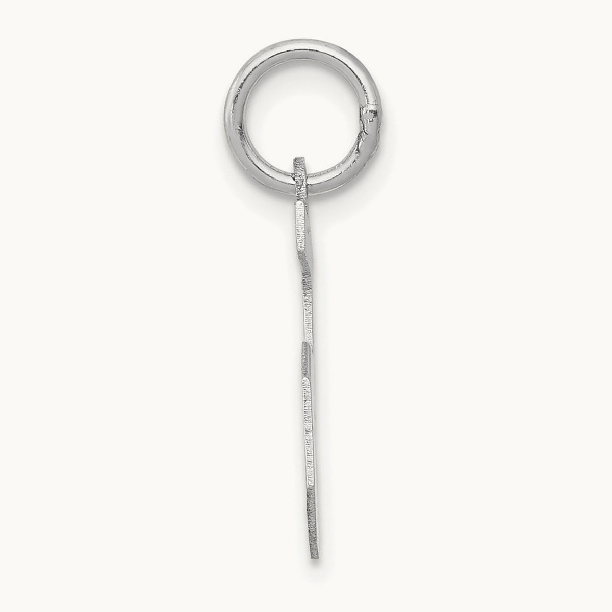 Small Satin Number 5 Charm — 14K White Gold