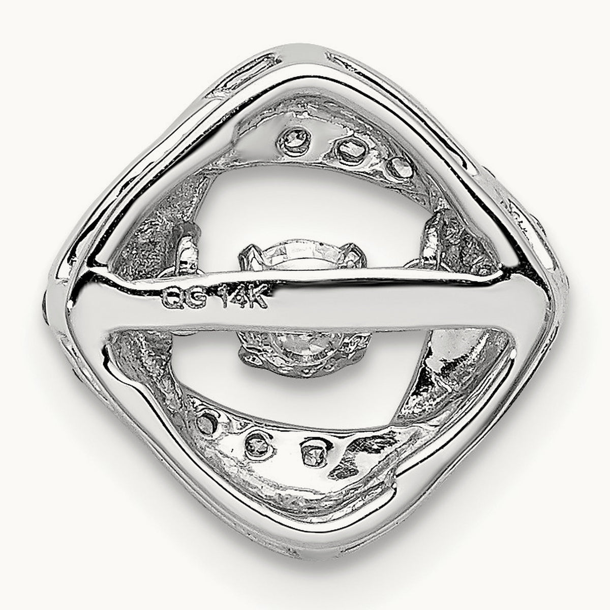 1/4ct. Vibrant Diamond Entwined Squares Chain Slide, 14K White Gold