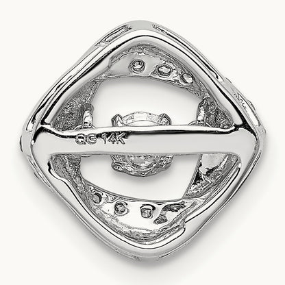 1/4ct. Vibrant Diamond Entwined Squares Chain Slide, 14K White Gold