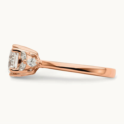 1 1/2ct Round Semi-Mount Engagement Dia Ring, 14K Rose Gold