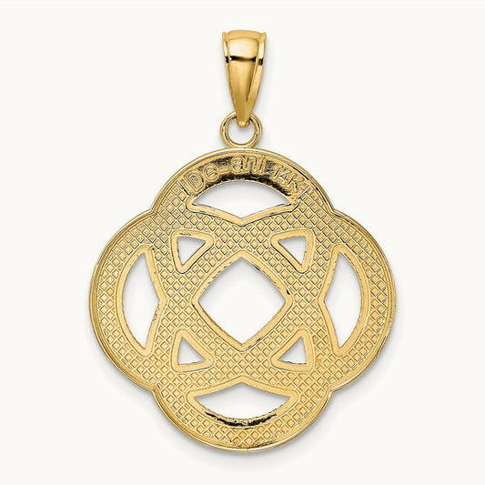 Large Celtic Eternity Knot Circle Charm, 14K