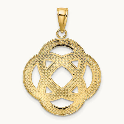 Large Celtic Eternity Knot Circle Charm, 14K