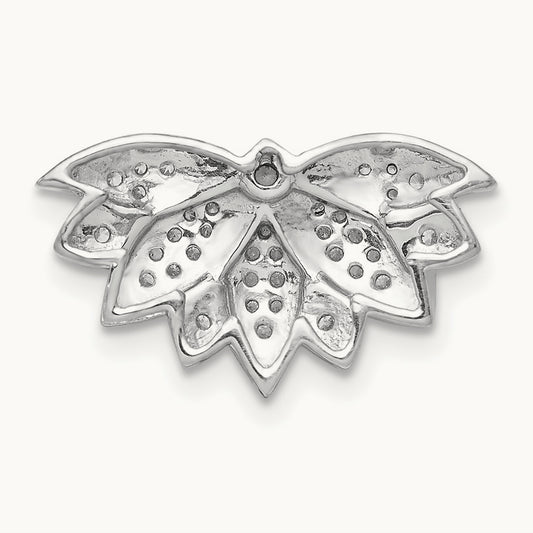 1/5ct. Diamond Lotus Flower Chain Slide, 14K White Gold
