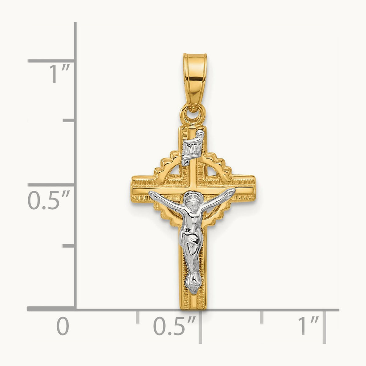 Hollow INRI Crucifix Pendent — 24.9mm