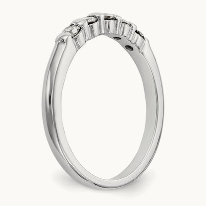 5-Stone Diamond Band, 14K White Gold