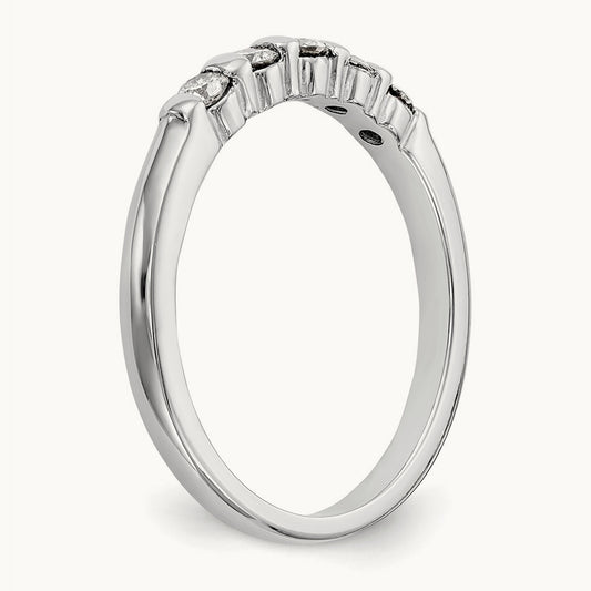 5-Stone Diamond Band, 14K White Gold