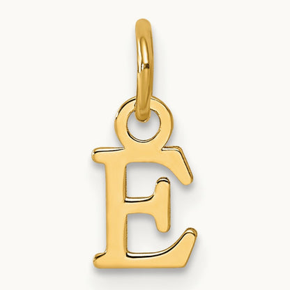 Cutout Letter E Initial Pendant, 14K Yellow Gold