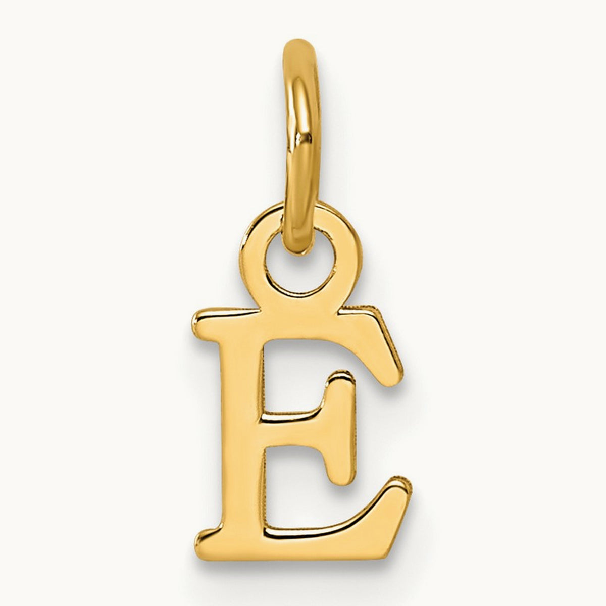 Cutout Letter E Initial Pendant, 14K Yellow Gold