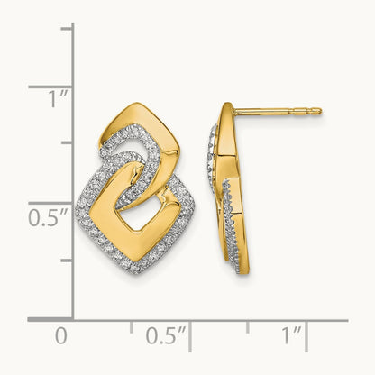 Polished Diamond Fancy Shaped Post Earrings, 14K