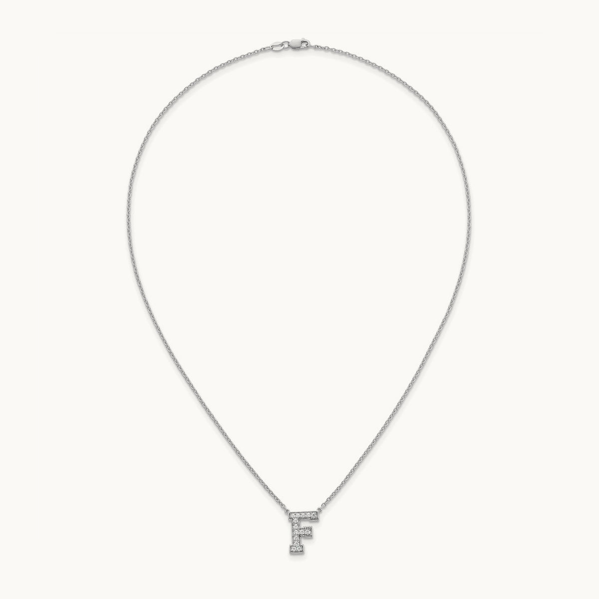 Initial Necklace — 14K White Gold, F, 1/3 ct