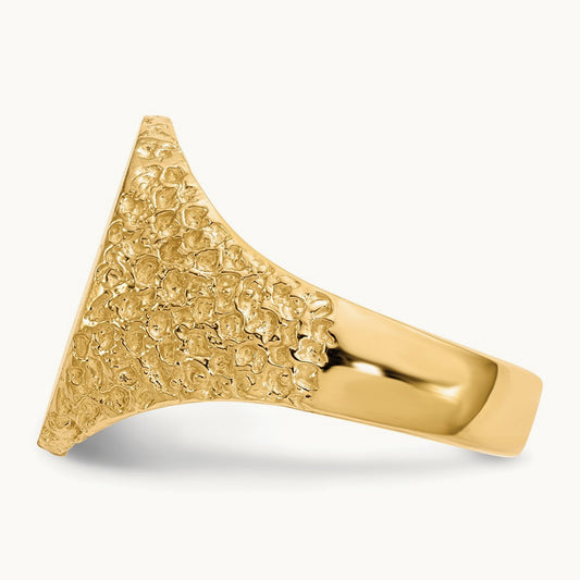 13.0x17. Closed Back Mens Signet Ring, 0mm, 14K