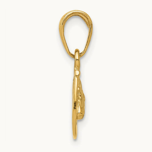 Horseshoe with Horse Head Pendant, 14K