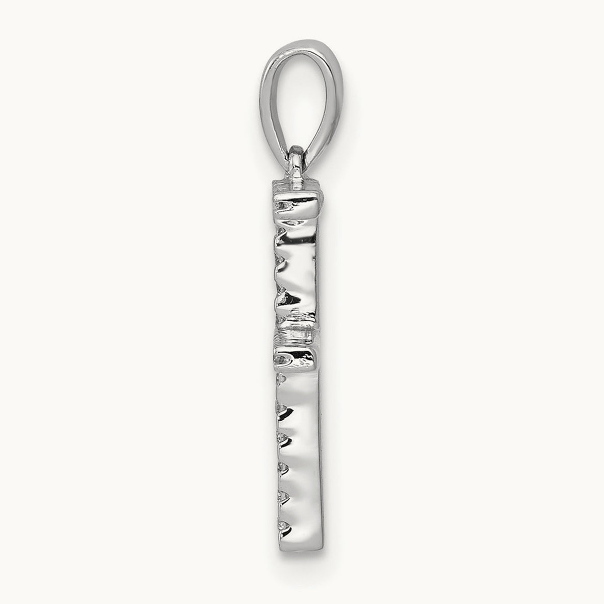 Diamond Letter F Initial Pendant, 14K White Gold