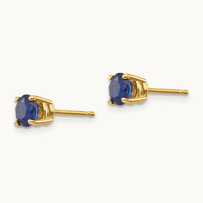 Sapphire Post Earrings, 14K