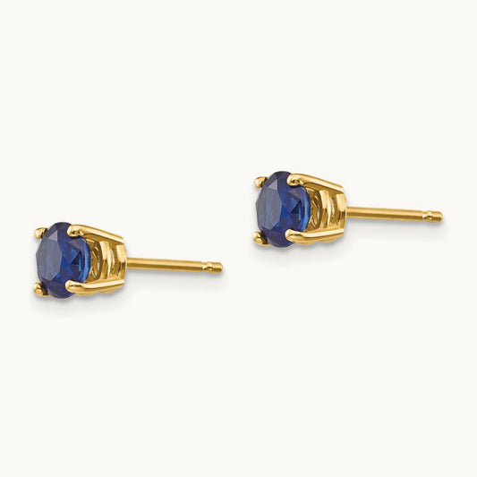 Sapphire Post Earrings, 14K