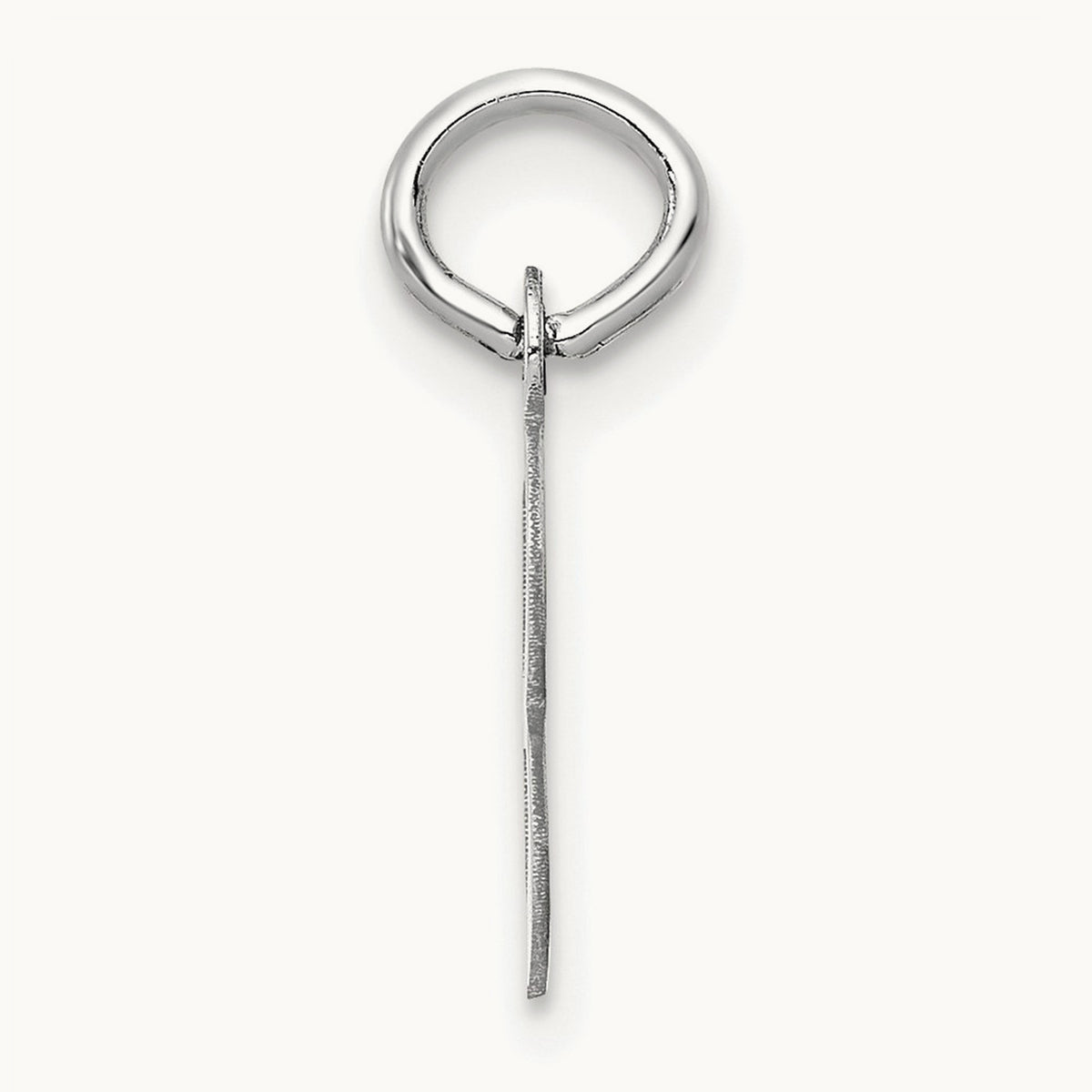Small Slanted Block Initial Charm — 14K White Gold, B