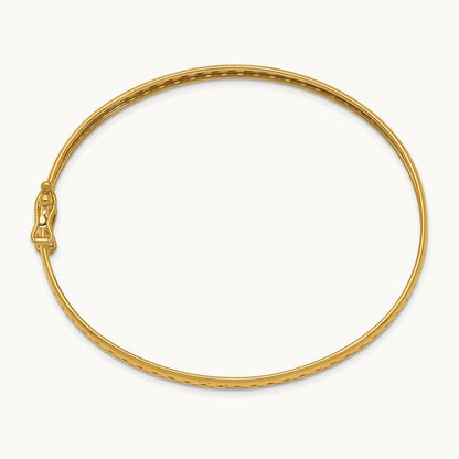 Polished Safety Clasp Bangle, 4.75mm, 14K
