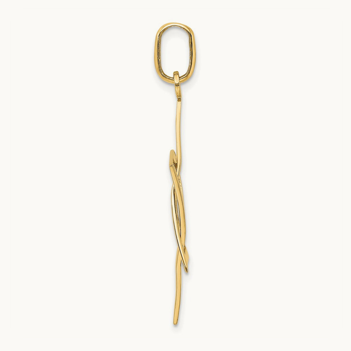 W/ Rhodium Elongated Jewish Star Of David Charm, 14K