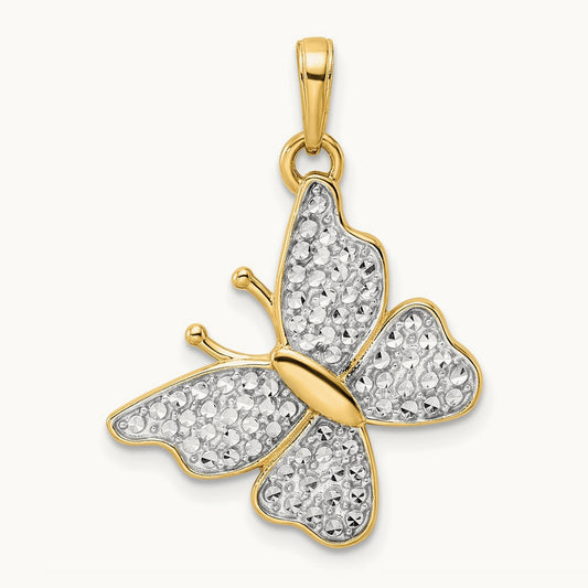 and Diamond-cut Fancy Butterfly Pendant — photo set