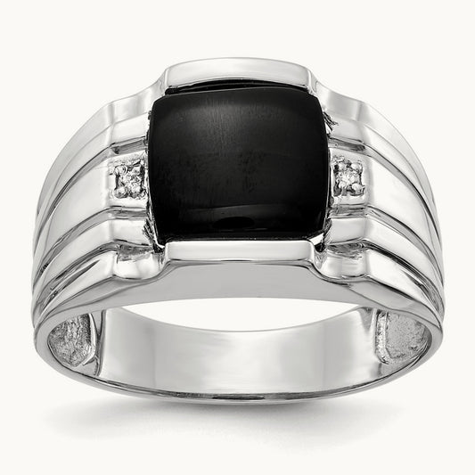 AA Diamond men's ring, 14K White Gold