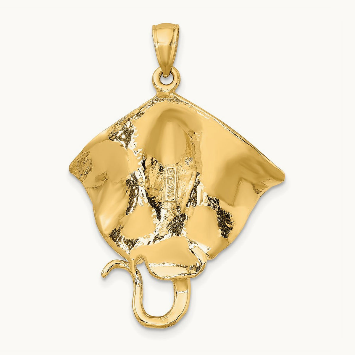 Polished Stingray Charm, 14K