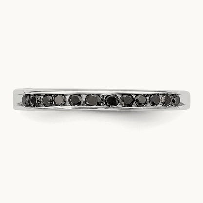 Black Diamond Band, 14K White Gold