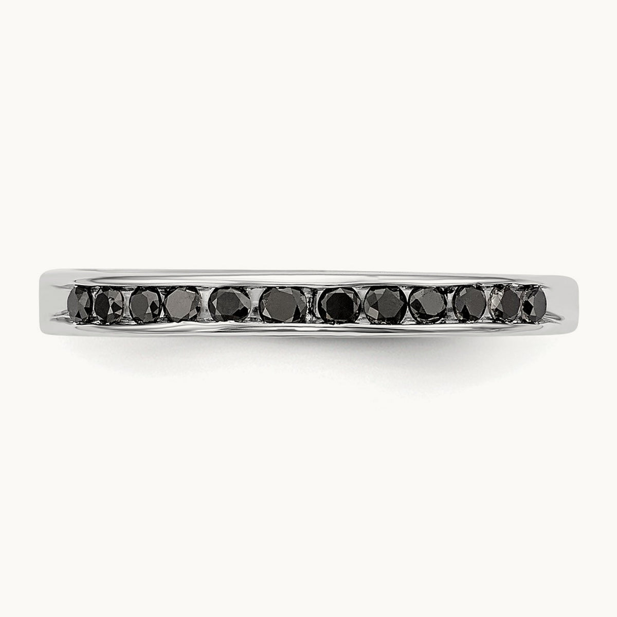 Black Diamond Band, 14K White Gold