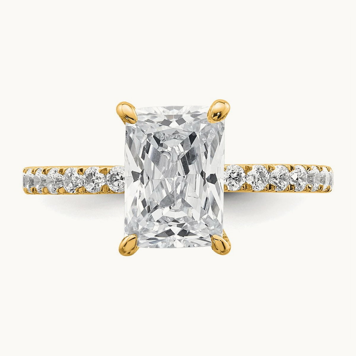 Solitaire with Flair Engagement Ring, 1.25-2.25 ct tw Lab-Grown Diamond — 2 3/8 ct, VS/SI (Great), 14K Yellow Gold