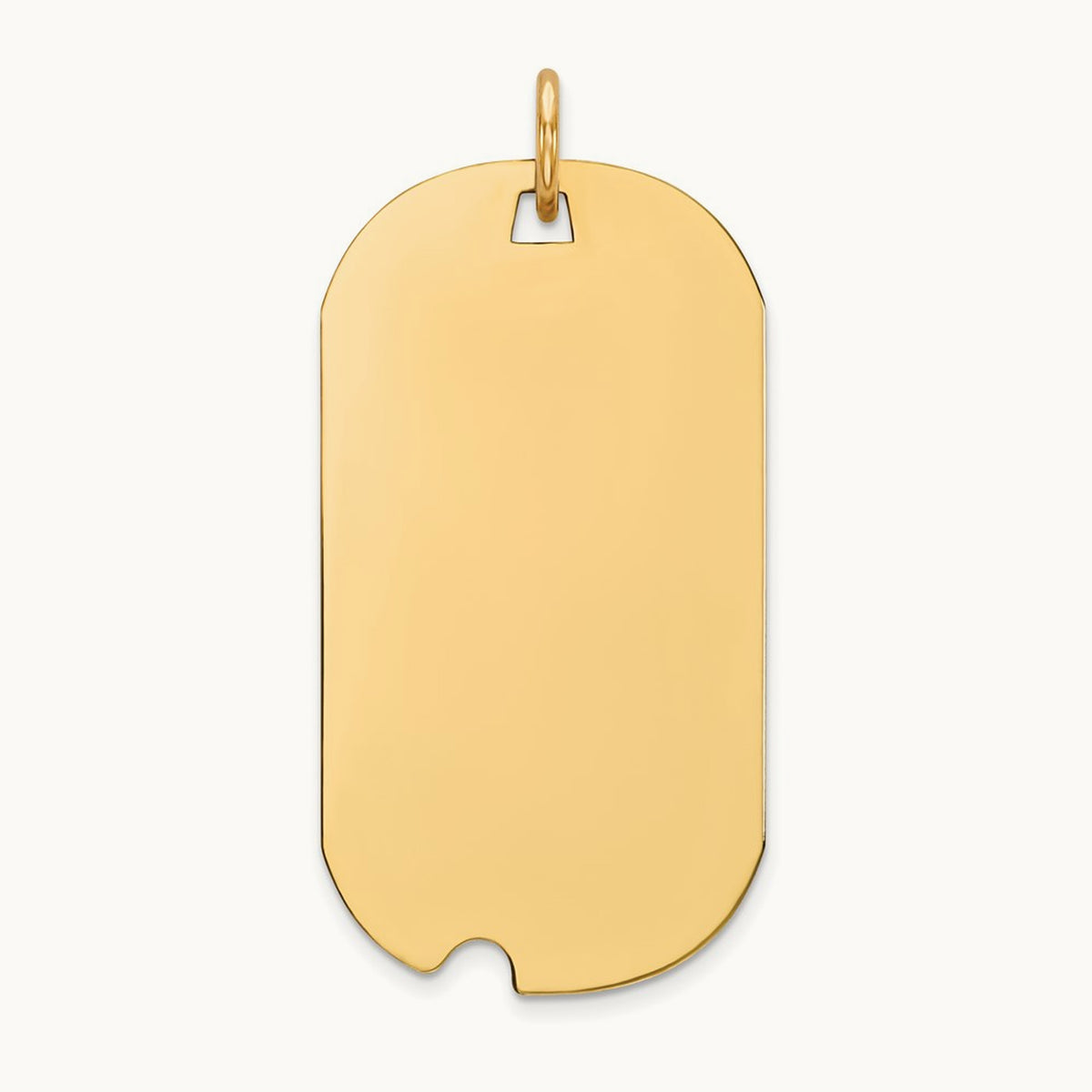 Plain .011 Gauge Engravable Dog Tag with Notch Disc Charm — 33mm