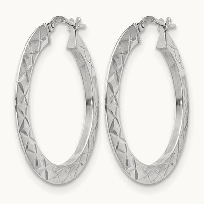 RH- Polished & D/C Hoop Earrings — Leslie's — 34mm