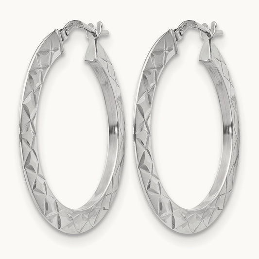 RH- Polished & D/C Hoop Earrings — Leslie's — 34mm