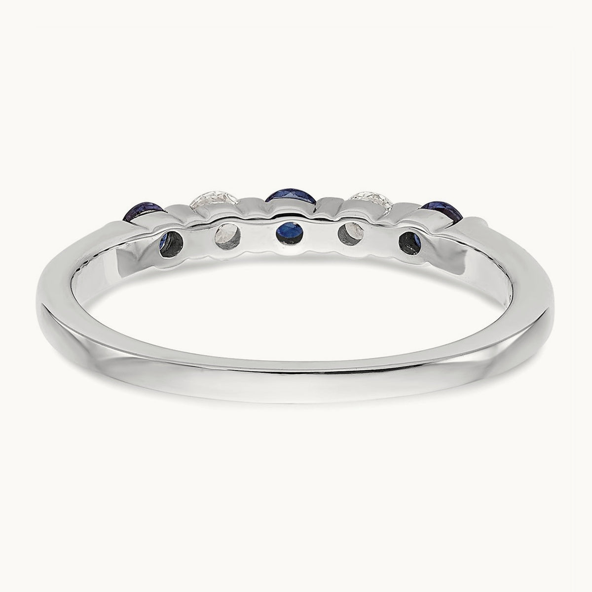 Diamond w/Sapphire Band, 14K White Gold