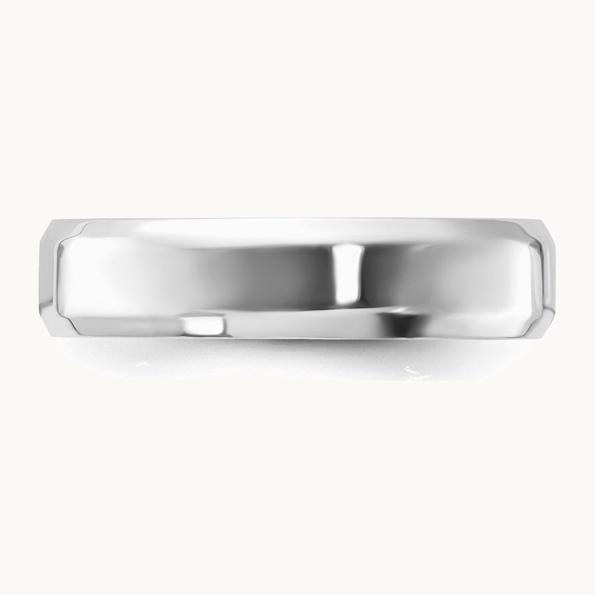 Sterling Silver Rhodium-plated 5mm Bevel Edge Band