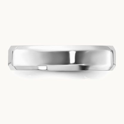 Sterling Silver Rhodium-plated 5mm Bevel Edge Band