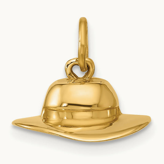 Sun Hat Charm, 14K Yellow Gold
