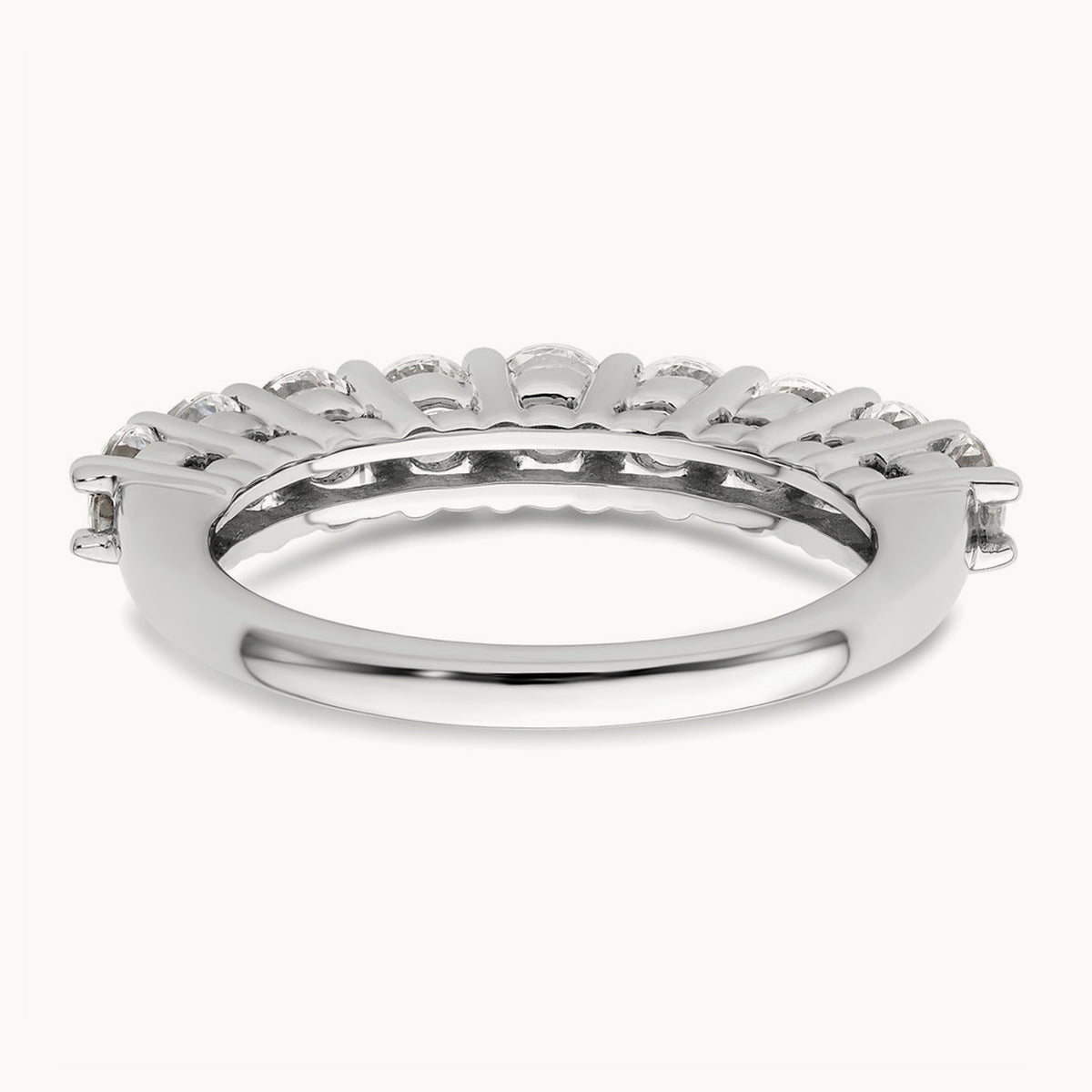 9-Stone Diamond Band, 14K White Gold