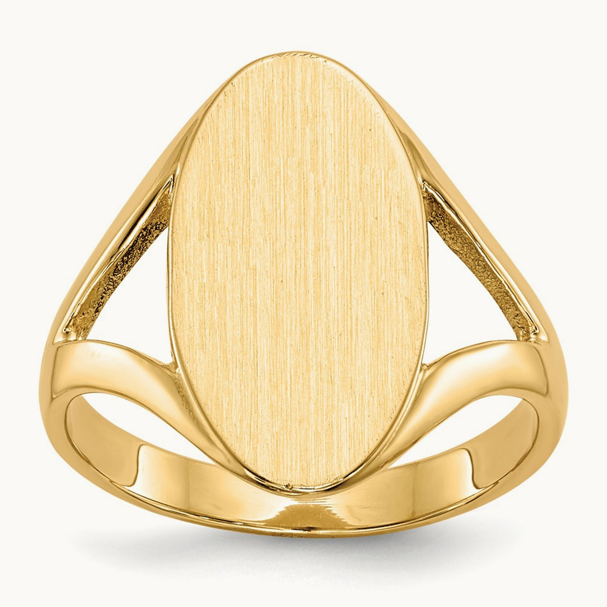 9.0x16. Closed Back Signet Ring, 5mm, 14K