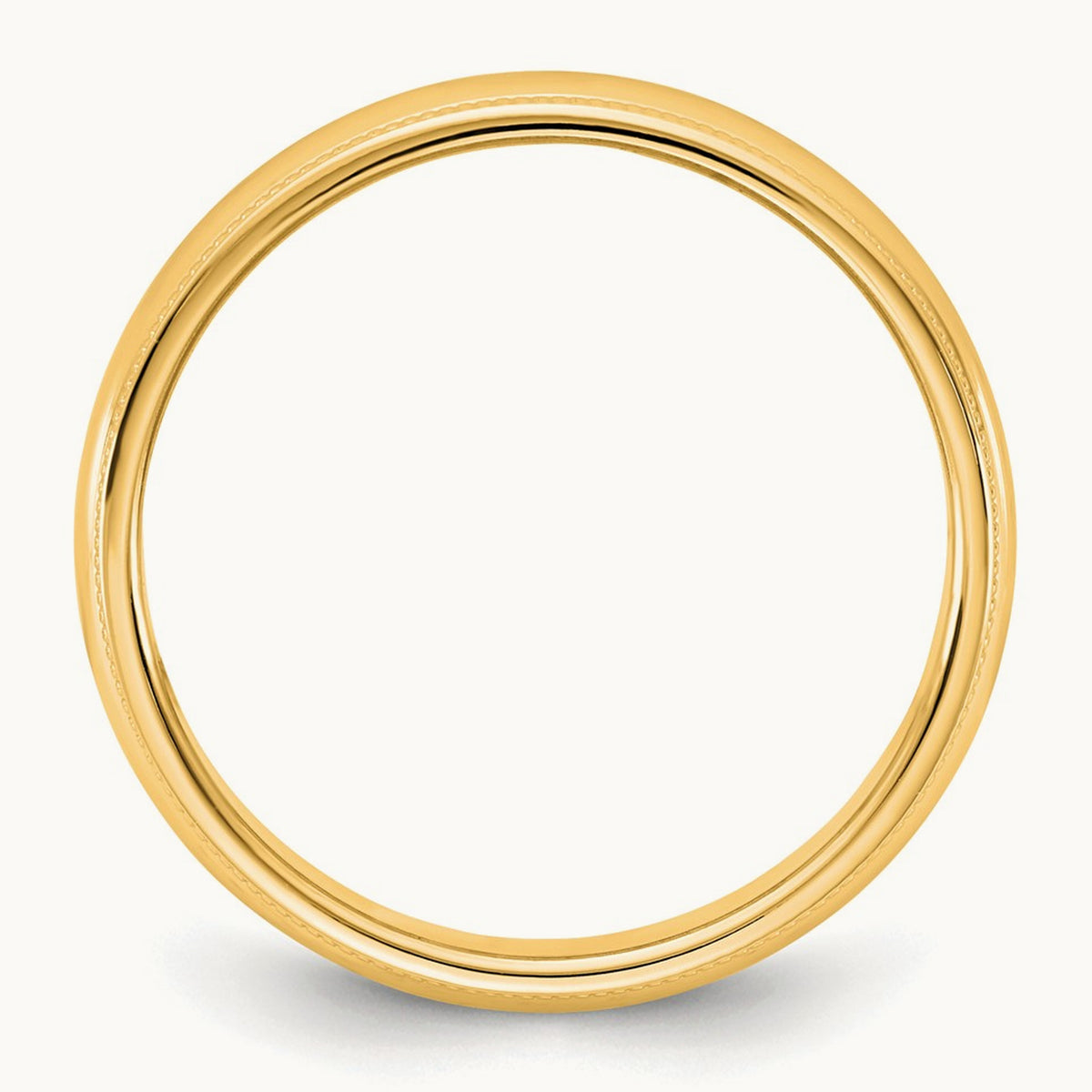 Milgrain Half Round Band, 4.5mm, 10K Yellow Gold