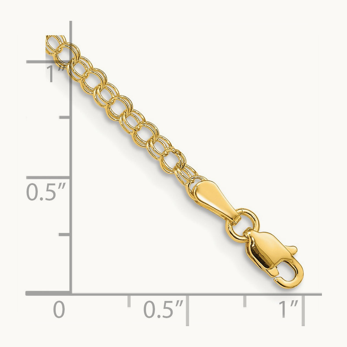 Solid Double Link Charm Bracelet — photo set