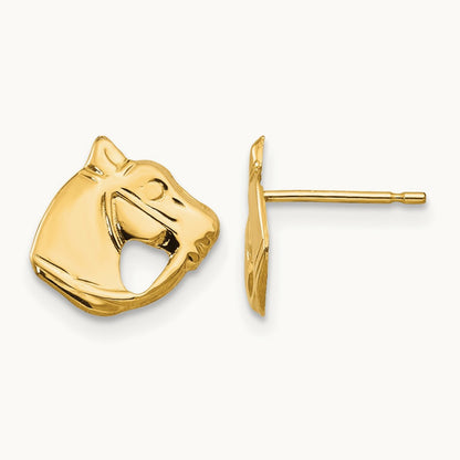 Madi K Polished Horse Head Post Earrings, 14K