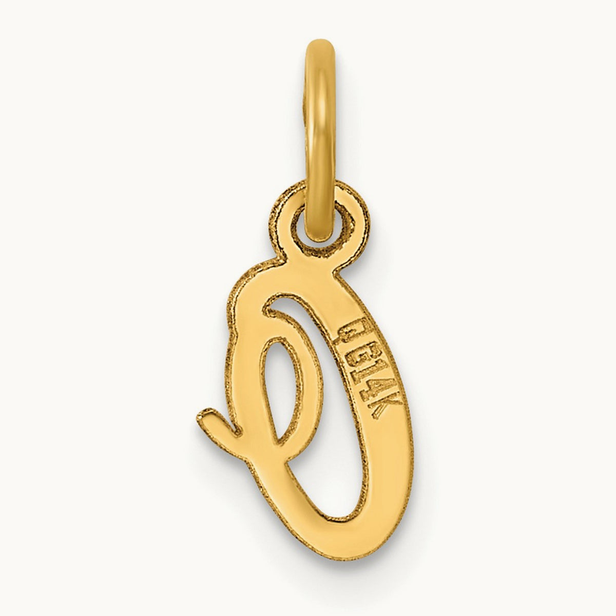 Small Script Letter O Initial Charm, 14K