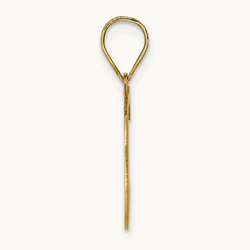 Polished Etched Letter C Initial Pendant, 14K