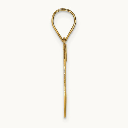 Polished Etched Letter C Initial Pendant, 14K